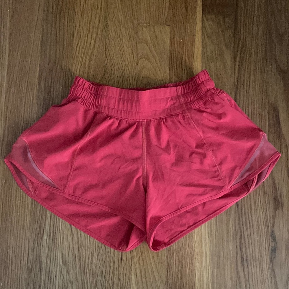 lululemon red hotty hot shorts